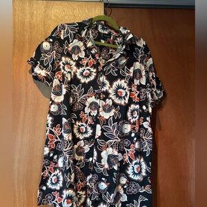 Who What Wear floral mini shirt dress L